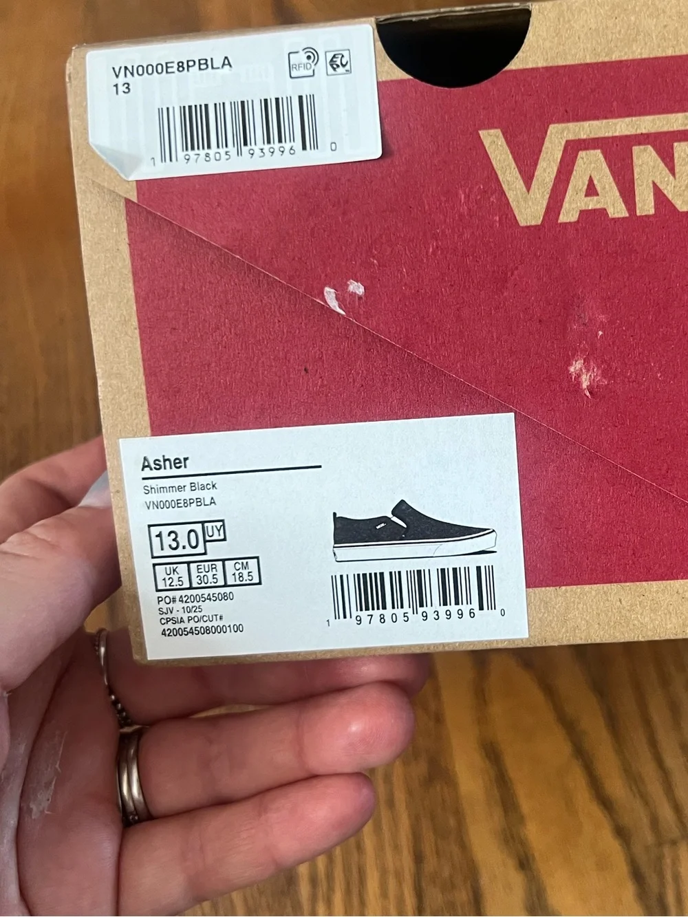 Shimmer Black Asher Vans